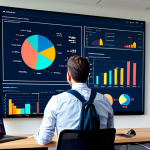 **

"A data scientist, fully clothed in professional attire, analyzing a colorful data visualization on a large screen in a modern office. The scene includes charts and graphs illustrating marketing analytics and customer segmentation. Safe for work, appropriate content, perfect anatomy, correct proportions, natural pose, high quality."

**